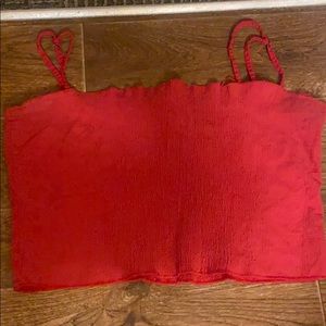 Red cropped tank
